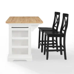 Julia Wood Top Island With 2 X-Back Stools - Crosley -Dine Furniture GUEST cb78a685 89af 4da2 8e27 675f8bb5e89c