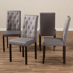 Set Of 4 Gardner Finished Dining Chairs Gray/Dark Brown - Baxton Studio -Dine Furniture GUEST cba13b8c a0ae 4762 8339 89e823f0102a