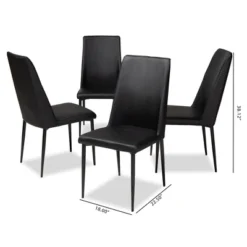 Set Of 4 Chandelle Modern And Contemporary Faux Leather Upholstered Dining Chairs - Baxton Studio 11 Set Of 4 Chandelle Modern And Contemporary Faux Leather Upholstered Dining Chairs - Baxton Studio -Dine Furniture GUEST cc32f422 8b7f 4f25 86dc 5ae4a6ef84a7