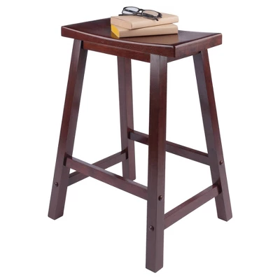 Saddle Seat 24" Counter Height Barstool Hardwood/Walnut - Winsome 6 Saddle Seat 24" Counter Height Barstool Hardwood/Walnut - Winsome - Image 5