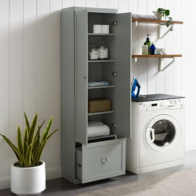 Harper Convertible Pantry Closet Gray - Crosley 8 Harper Convertible Pantry Closet Gray - Crosley - Image 6