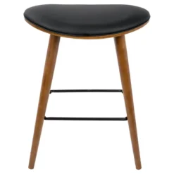 Set Of 2 26" Saddle Counter Height Barstools With Faux Leather - LumiSource -Dine Furniture GUEST cd995cea cad2 465b b8c2 81e3e665396e