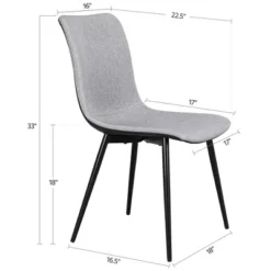 Yaheetech Set Of 4 Dining Chairs With Ventilate Fabric Cushion Metal Legs For Kitchen Living Room, Gray -Dine Furniture GUEST cded880e 4cd1 41a0 a73c 7ef8d6161b8b