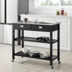 Chloe Stainless Steel Top Kitchen Island Cart - Crosley -Dine Furniture GUEST ce3ef3d9 5770 4b45 bf03 e26b4ec53c34