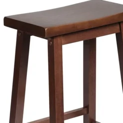 PJ Wood Classic Saddle-Seat 24'' Tall Kitchen Counter Stool For Homes, Dining Spaces, And Bars With Backless Seat, 4 Square Legs, Walnut (2 Pack) 8 PJ Wood Classic Saddle-Seat 24'' Tall Kitchen Counter Stool For Homes, Dining Spaces, And Bars With Backless Seat, 4 Square Legs, Walnut (2 Pack) -Dine Furniture GUEST cfa03d4b 754f 410c 8318 6629db40a6d3
