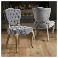 Bates Tufted Dining Chair Set 2ct - Christopher Knight Home -Dine Furniture GUEST cfd57c44 91e4 4037 863c bebc21e14d9e