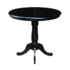 36" Round Top Pedestal Counter Height 12" Drop Leaf Dining Table Black - International Concepts -Dine Furniture GUEST d1158144 a0f7 496d 9545 b9a32ecc3313