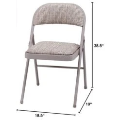 MECO Sudden Comfort Deluxe Metal Fabric Padded Folding Chair Set For Indoor Home Special Occasions Or Outdoor Events, Gray (Set Of 4) -Dine Furniture GUEST d1502988 03e9 4ad8 9ada 4514799dcc74