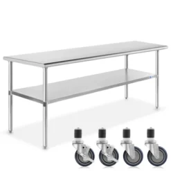 GRIDMANN Stainless Steel Table With 4 Casters (Wheels), NSF Commercial Kitchen Work & Prep Table 26 GRIDMANN Stainless Steel Table With 4 Casters (Wheels), NSF Commercial Kitchen Work & Prep Table -Dine Furniture GUEST d177d778 a44a 41ac a746 d6aac7ebd7cb