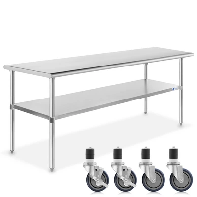 GRIDMANN Stainless Steel Table With 4 Casters (Wheels), NSF Commercial Kitchen Work & Prep Table 14 GRIDMANN Stainless Steel Table With 4 Casters (Wheels), NSF Commercial Kitchen Work & Prep Table - Image 12