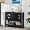 HOMCOM Sideboard, Glass Door Buffet Cabinet With Storage Drawers, Adjustable Shelves, Console Table For Living Room, Entryway, Black -Dine Furniture GUEST d178a4fb 0c85 461a 849e 13cac47a9813