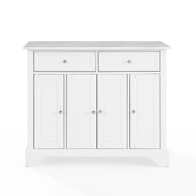 Avery Kitchen Island/Cart Distressed White/White Marble - Crosley 11 Avery Kitchen Island/Cart Distressed White/White Marble - Crosley - Image 9