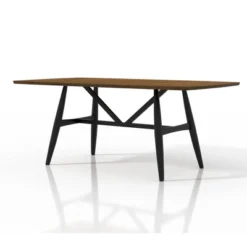 7pc Bernst Mid-Century Modern Dining Table Set Antique Oak/Black/Gray - MiBasics -Dine Furniture GUEST d1c30730 8f7f 4408 b78c 854d47c98779