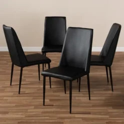 Set Of 4 Chandelle Modern And Contemporary Faux Leather Upholstered Dining Chairs - Baxton Studio 10 Set Of 4 Chandelle Modern And Contemporary Faux Leather Upholstered Dining Chairs - Baxton Studio -Dine Furniture GUEST d1c7cbeb 6b35 4eb4 ba05 f9348ca5da82