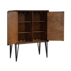 Oxford 2 Door Bar Cabinet Brown - Treasure Trove Accents -Dine Furniture GUEST d29b4093 eb6b 4ff4 9df7 981b0cac1a9c