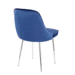 Set Of 2 Marcel Contemporary Dining Chair Chrome/Blue Velvet - LumiSource -Dine Furniture GUEST d2b55acf 4de2 4ab3 a97e 158294e613d3