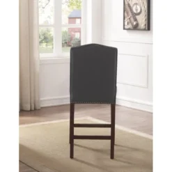 Carteret Gray Leather Counter Stool In Espresso - Comfort Pointe 14 Carteret Gray Leather Counter Stool In Espresso - Comfort Pointe -Dine Furniture GUEST d2cd119a 08fb 41ae a796 a230c2523dad