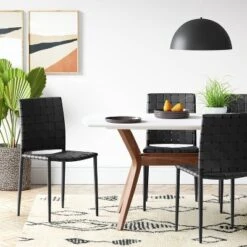 Wellfleet Woven Leather Metal Base Dining Chair - Thresholdâ„¢