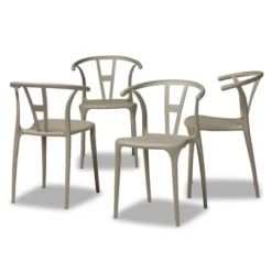 4pc Warner Plastic Dining Chair Set - Baxton Studio -Dine Furniture GUEST d35083c4 2ab0 42c6 bc95 b7c1f2b4ea4f