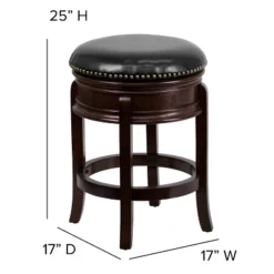 Merrick Lane Clara Backless Wooden Counter Stool With Faux Leather 360 Degree Swivel Seat 17 Merrick Lane Clara Backless Wooden Counter Stool With Faux Leather 360 Degree Swivel Seat -Dine Furniture GUEST d375667f bf3a 44f1 909c 305c4769c398