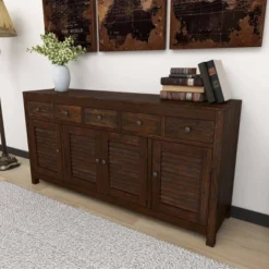 Rustic Wood Buffet Dark Brown - Olivia & May 32 Rustic Wood Buffet Dark Brown - Olivia & May -Dine Furniture GUEST d41d4f14 a488 4242 9511 e8bdf14f3ecf