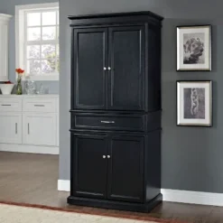 Parsons Pantry Storage Wood/Black - Crosley -Dine Furniture GUEST d445776d 6909 4465 af33 f9384ad568a7