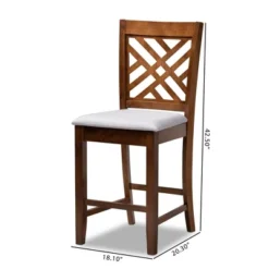 Set Of 2 Caron Fabric Upholstered Wood Counter Height Pub Chair Set Gray/Walnut - Baxton Studio -Dine Furniture GUEST d4d70160 851a 4b84 b142 fc72604e24e1