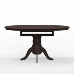 Glenwillow Home Single Pedestal Butterfly Leaf Dining Table With Self-Storing Leaf