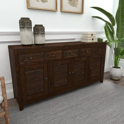 Rustic Wood Buffet Dark Brown - Olivia & May 14 Rustic Wood Buffet Dark Brown - Olivia & May - Image 12