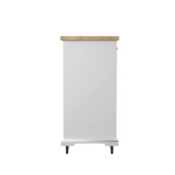 Datto Rolling Kitchen Island With Storage White/Natural - Aiden Lane -Dine Furniture GUEST d61f23be 3214 4ecd a3ef 0ab95a239da0