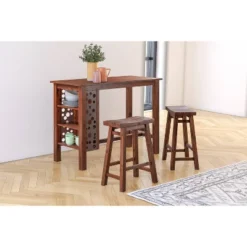 Rectangular Brittany Bar Table Wire Brushed Finish Chestnut - Boraam -Dine Furniture GUEST d653e522 e61a 4323 b68b ac513660cc5a