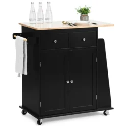 Costway Rolling Kitchen Island Utility Trolley Cabinet Storage Spice Towel Rack -Dine Furniture GUEST d6d40cb8 7a32 4109 99dd bb96c6585bed