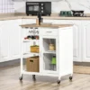 HOMCOM Utility Kitchen Cart, Rolling Kitchen Island Storage Trolley With Rack, Shelves, Drawer And Cabinet, White 1 HOMCOM Utility Kitchen Cart, Rolling Kitchen Island Storage Trolley With Rack, Shelves, Drawer And Cabinet, White -Dine Furniture GUEST d7339382 bbef 467a a8d3 5a182a8d77ad