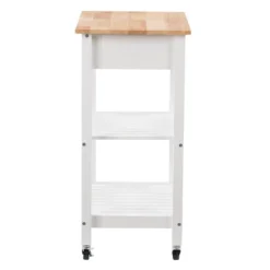 Sage Open Storage Wood Kitchen Cart White - CorLiving -Dine Furniture GUEST d7aa4b3a 03f5 4eb1 909c 465b367cb1bb