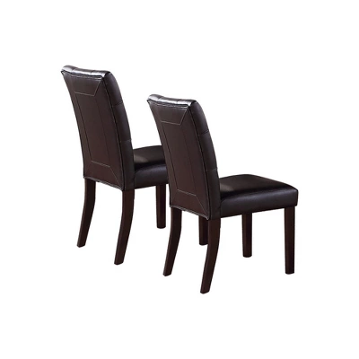 Simple Relax Set Of 2 Leroux Upholstered Dining Chairs With Button Tufted In Dark Brown 4 Simple Relax Set Of 2 Leroux Upholstered Dining Chairs With Button Tufted In Dark Brown - Image 2