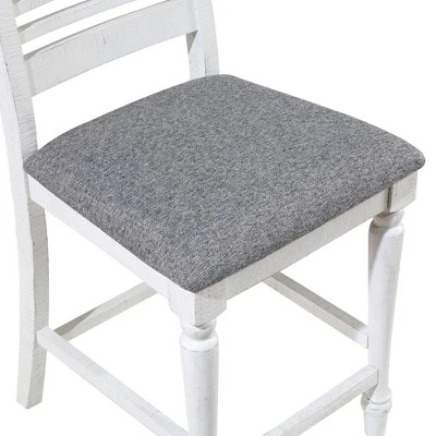 7pc Cambrien Rustic Farmhouse Counter Height Dining Set Antique White/Gray - HOMES: Inside + Out 6 7pc Cambrien Rustic Farmhouse Counter Height Dining Set Antique White/Gray - HOMES: Inside + Out - Image 4