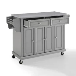 Stainless Steel Top Kitchen Cart/Island Vintage Gray - Crosley -Dine Furniture GUEST da59ca5d 15fe 47a5 824c 5507742d48f0