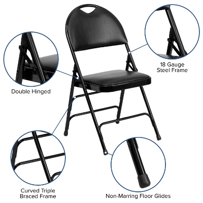 Flash Furniture 4 Pack HERCULES Series Extra Large Ultra-Premium Triple Braced Metal Folding Chair With Easy-Carry Handle 12 Flash Furniture 4 Pack HERCULES Series Extra Large Ultra-Premium Triple Braced Metal Folding Chair With Easy-Carry Handle - Image 10