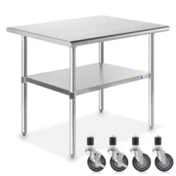 GRIDMANN Stainless Steel Table With 4 Casters (Wheels), NSF Commercial Kitchen Work & Prep Table 22 GRIDMANN Stainless Steel Table With 4 Casters (Wheels), NSF Commercial Kitchen Work & Prep Table -Dine Furniture GUEST db18decd ca6e 48a9 9c7c d1ae200c083c