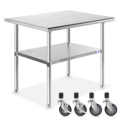 GRIDMANN Stainless Steel Table With 4 Casters (Wheels), NSF Commercial Kitchen Work & Prep Table 10 GRIDMANN Stainless Steel Table With 4 Casters (Wheels), NSF Commercial Kitchen Work & Prep Table - Image 8