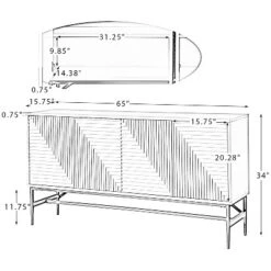Rudy 65'' Wide Modern Buffet Cabinet Sideboard With Metal Legs| KARAT HOME 18 Rudy 65'' Wide Modern Buffet Cabinet Sideboard With Metal Legs| KARAT HOME -Dine Furniture GUEST db20c387 0153 490a 8f7a 16daf0e26c74