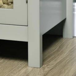 HOMCOM Kitchen Sideboard, Storage Buffet Cabinet With Open Shelf, Glass Door Cabinet And Adjustable Shelf For Living Room, Gray -Dine Furniture GUEST db34402e 9f86 4f17 aa10 266351c5a107