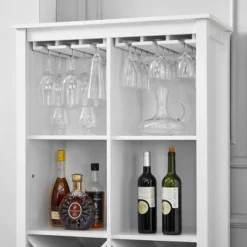 Bar Cabinet Bookshelf With Glass Doors Mahogany - Jill Zarin -Dine Furniture GUEST db40aa20 08ca 4f77 9500 c8a4a5d60f68