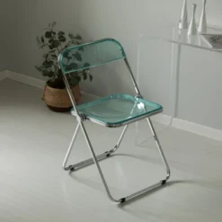 Fabulaxe Acrylic Folding Party Transparent Chair With Double Hinged Back | Indoor Outdoor Portable Commercial Seat With Silver Metal Frame For Home, Office, Wedding Party, Picnic, And Kitchen Dining -Dine Furniture GUEST db59debb 1130 4b0f bbb9 23730cb1186f