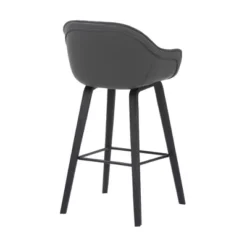 30" Crimson Faux Leather Wood Counter Height Barstool Gray - Armen Living -Dine Furniture GUEST db5b1fe1 84fe 4193 bf18 7ed5b01883d8