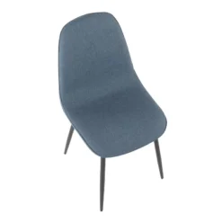 Set Of 2 Pebble Steel/Polyester Dining Chairs - LumiSource -Dine Furniture GUEST db7c28b5 cf81 4d33 9239 fefc10ccd31b
