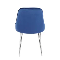 Set Of 2 Marcel Contemporary Dining Chair Chrome/Blue Velvet - LumiSource -Dine Furniture GUEST db9e8c8f 053b 40c8 9788 7abb9cd5cc4b