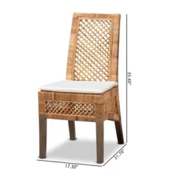 2pc Argos Rattan And Wood Dining Chair Set Natural/Brown - Bali & Pari -Dine Furniture GUEST dc1120a0 b622 4fae ba9c 1328834427d8