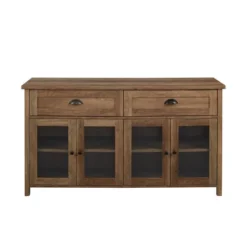 Millia Transitional Farmhouse 4 Door Sideboard With Glass Panels - Saracina Home -Dine Furniture GUEST dc2c70e7 4d7c 4a18 8c8e b77c61a85f71