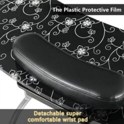 LEIBOU Professional 36 Inch Foldable Manicure Nail Technician Table With Removable Wrist Rest Cushion, Drawer, And Carrying Bag, Pattern -Dine Furniture GUEST dcf23e40 885a 4114 99c3 256d49bc5158